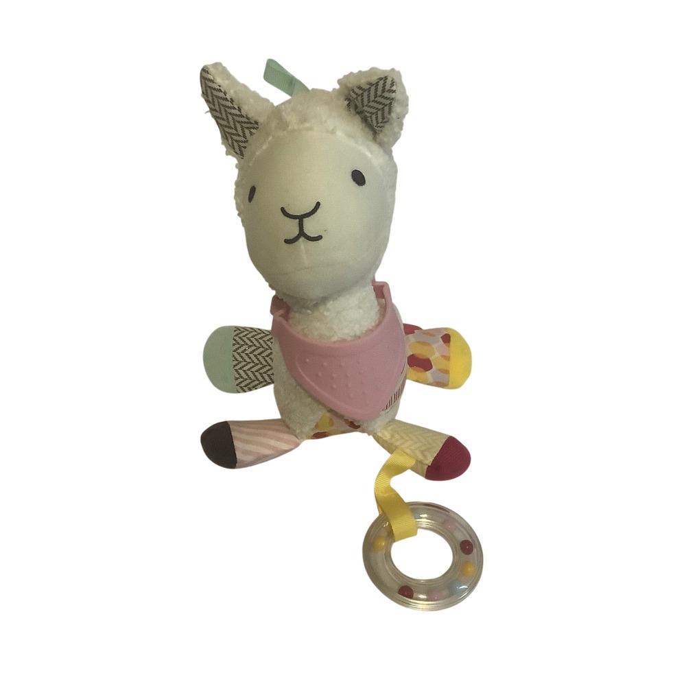 Skip Hop Bandana Buddies Llama Baby Activity Plush Toy Rattle Teether White